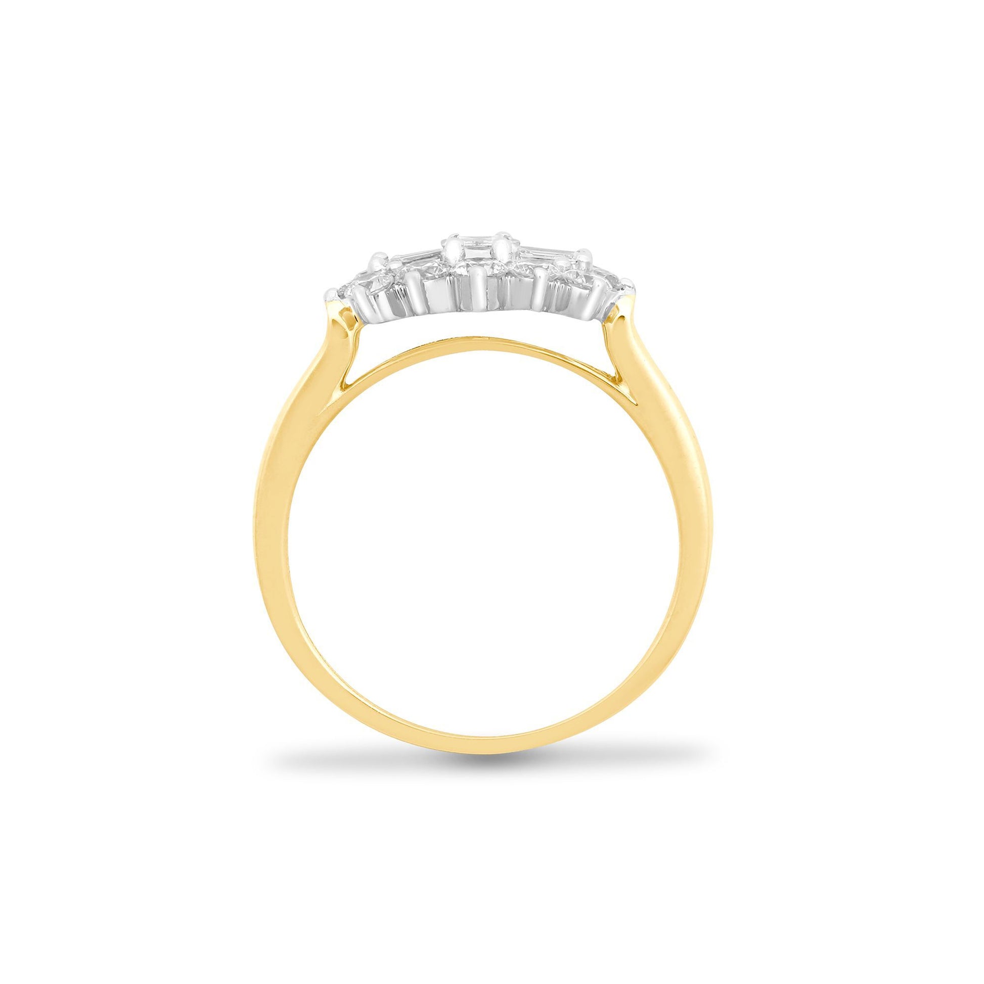 18ct Gold  0.5ct Diamond Boat Cluster Ring 7mm - 18R883