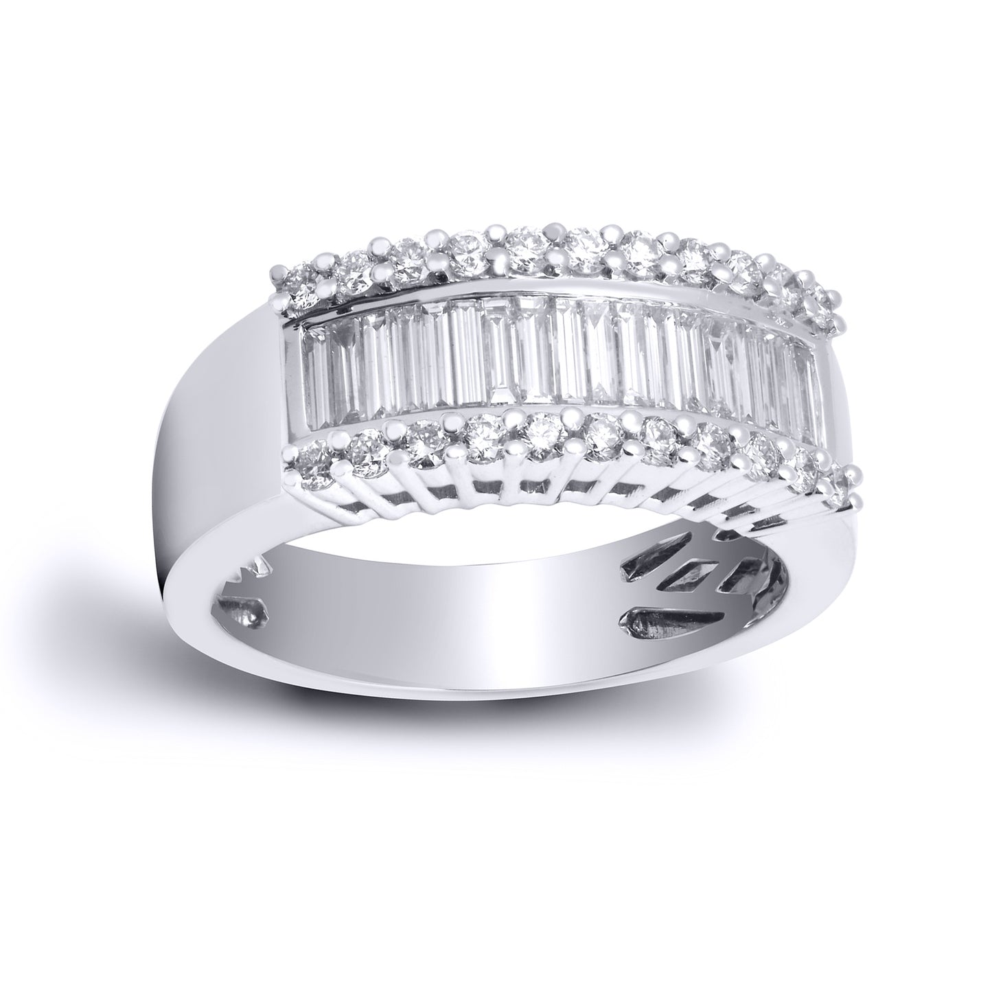 18ct White Gold  1ct Diamond Arch Bridge Eternity Ring 8mm - 18R887