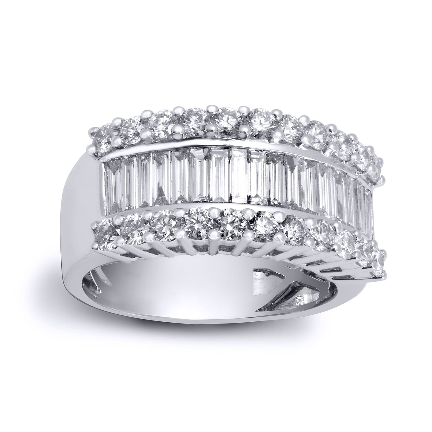 18ct White Gold  2ct Diamond Arch Bridge Eternity Ring 9mm - 18R888