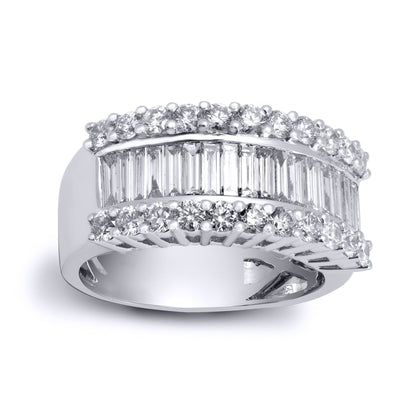 18ct White Gold  2ct Diamond Arch Bridge Eternity Ring 9mm - 18R888