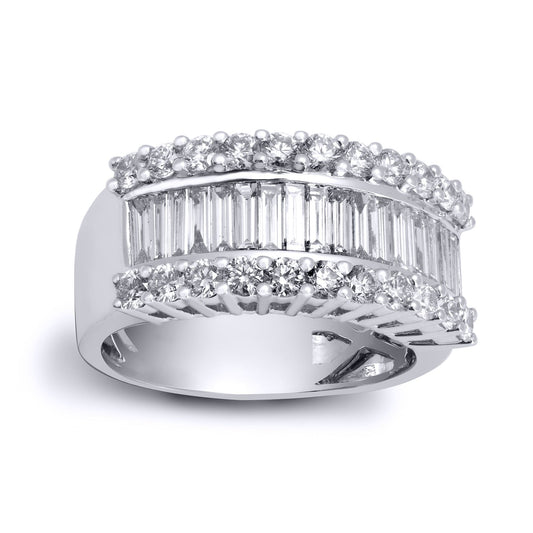 18ct White Gold  2ct Diamond Arch Bridge Eternity Ring 9mm - 18R888