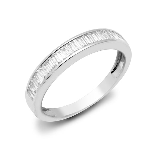 18ct White Gold  0.5ct Diamond Dainty Band Eternity Ring - 18R896-050