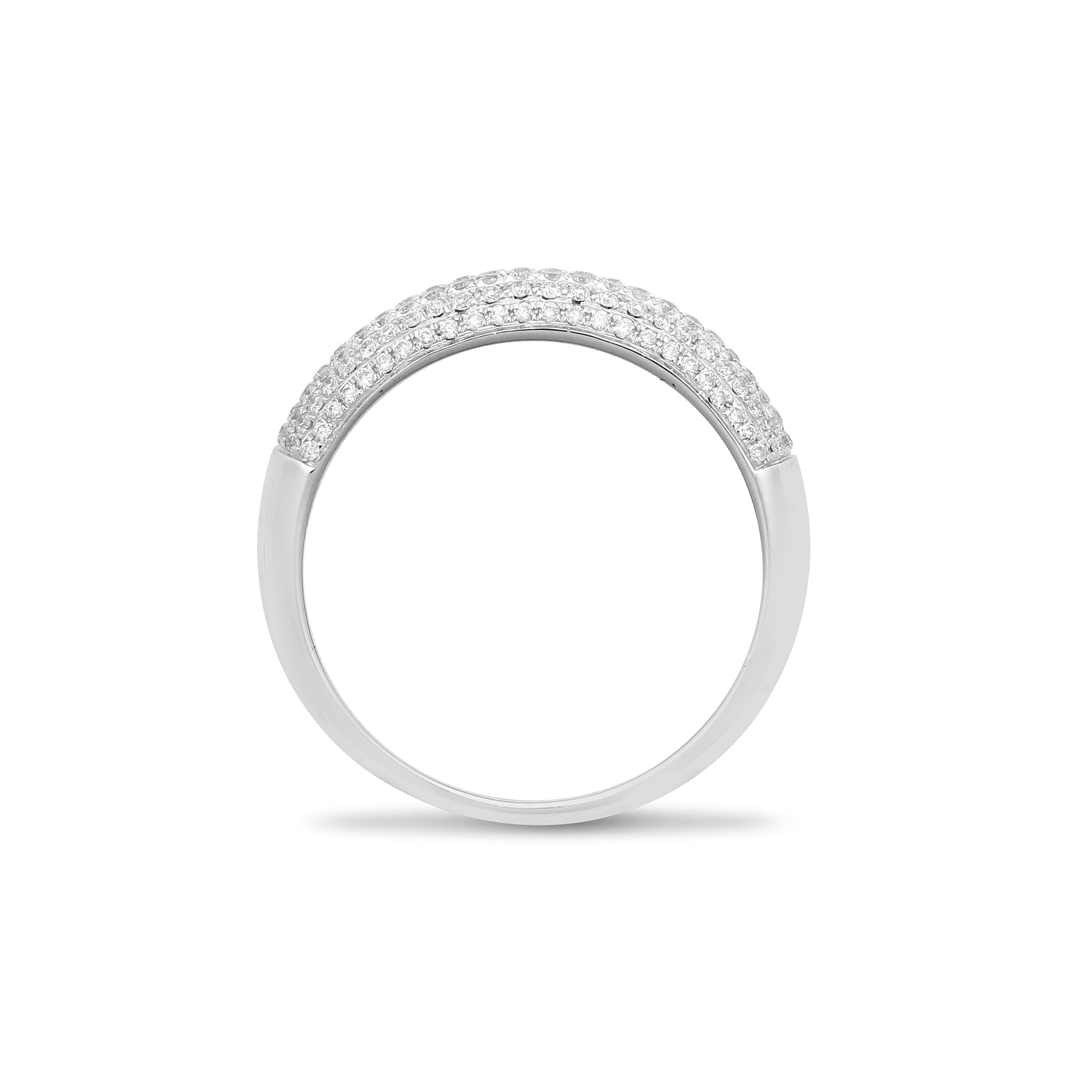18ct White Gold  0.5ct Diamond Domed Bombe Eternity Ring 6mm - 18R903