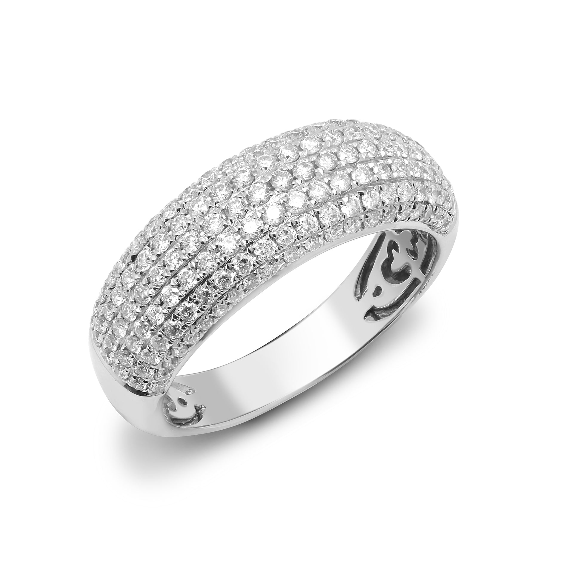 18ct White Gold  1ct Diamond Domed Bombe Eternity Ring 7mm - 18R904
