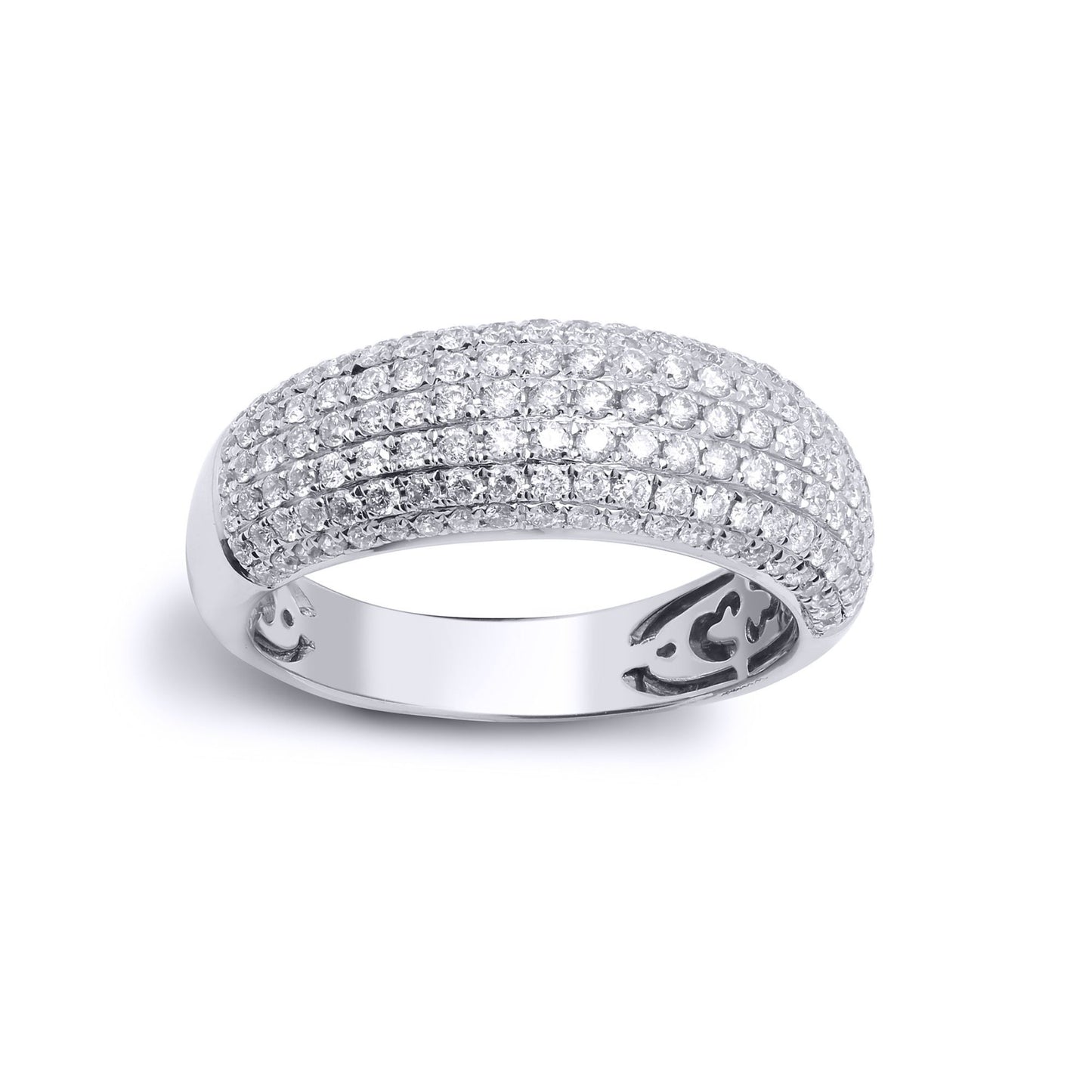 18ct White Gold  1ct Diamond Domed Bombe Eternity Ring 7mm - 18R904
