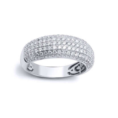 18ct White Gold  1ct Diamond Domed Bombe Eternity Ring 7mm - 18R904