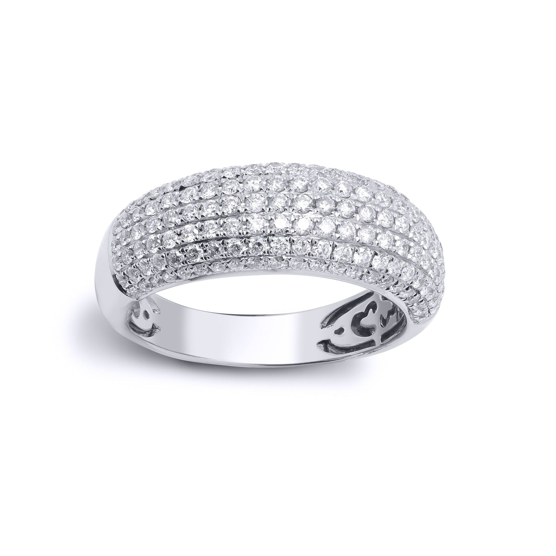 18ct White Gold  1ct Diamond Domed Bombe Eternity Ring 7mm - 18R904