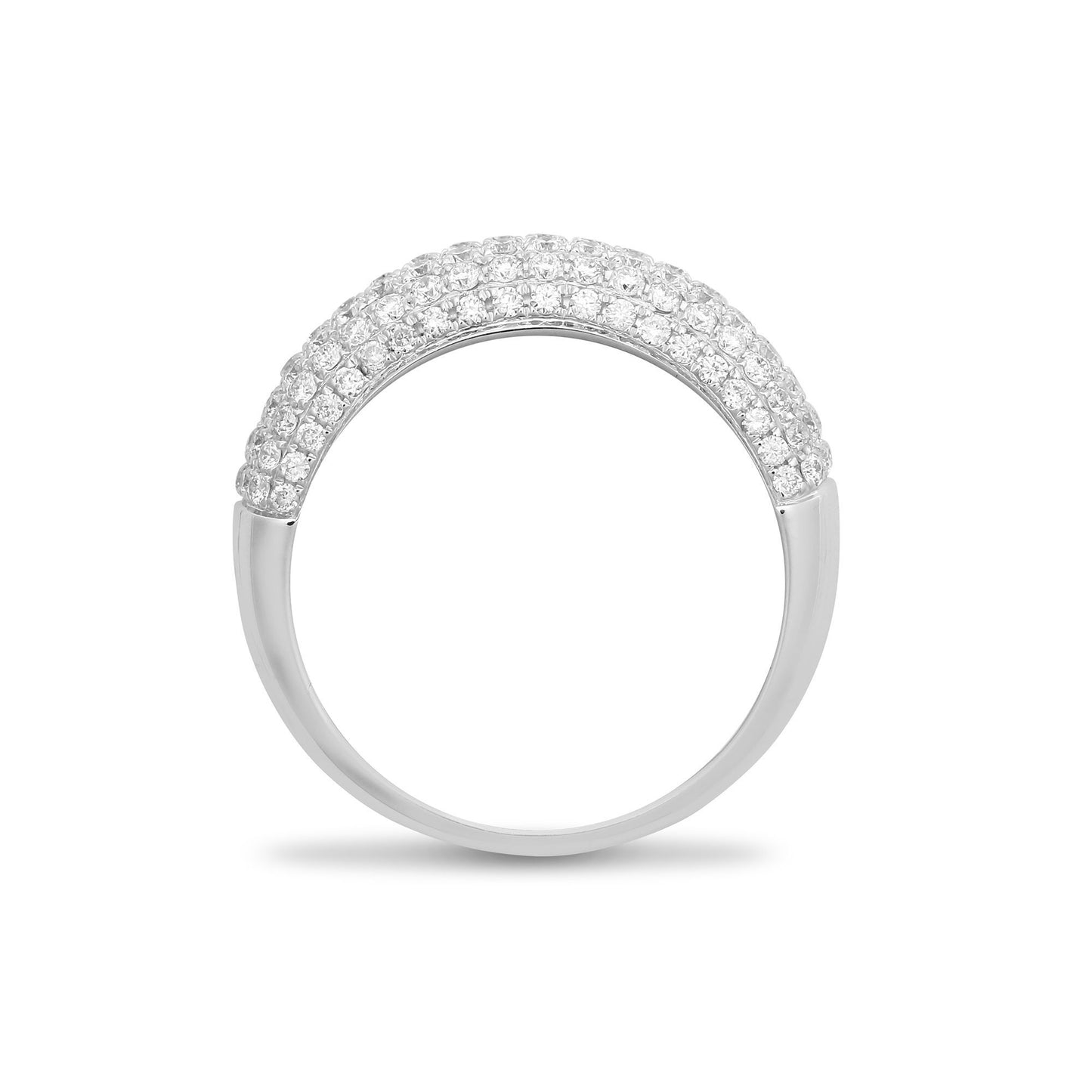 18ct White Gold  1.5ct Diamond Domed Bombe Eternity Ring 8mm - 18R905