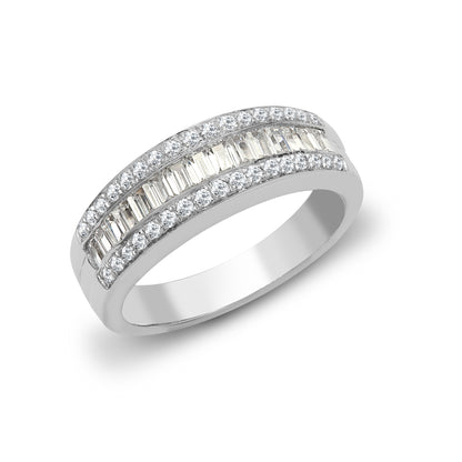 18ct White Gold  0.94ct Diamond Theatre Stage Eternity Ring 6.5mm - 18R915