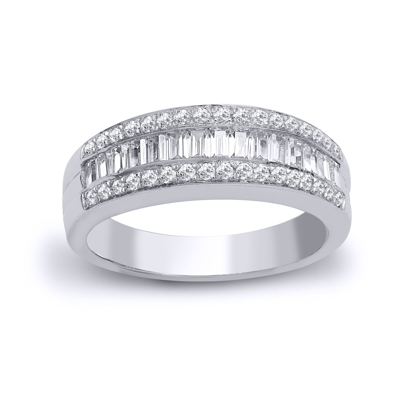 18ct White Gold  0.94ct Diamond Theatre Stage Eternity Ring 6.5mm - 18R915