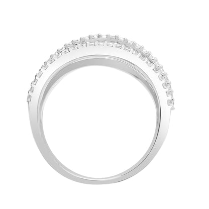 18ct White Gold  0.63ct Diamond Two Tier Eternity Ring 9.5mm - 18R924