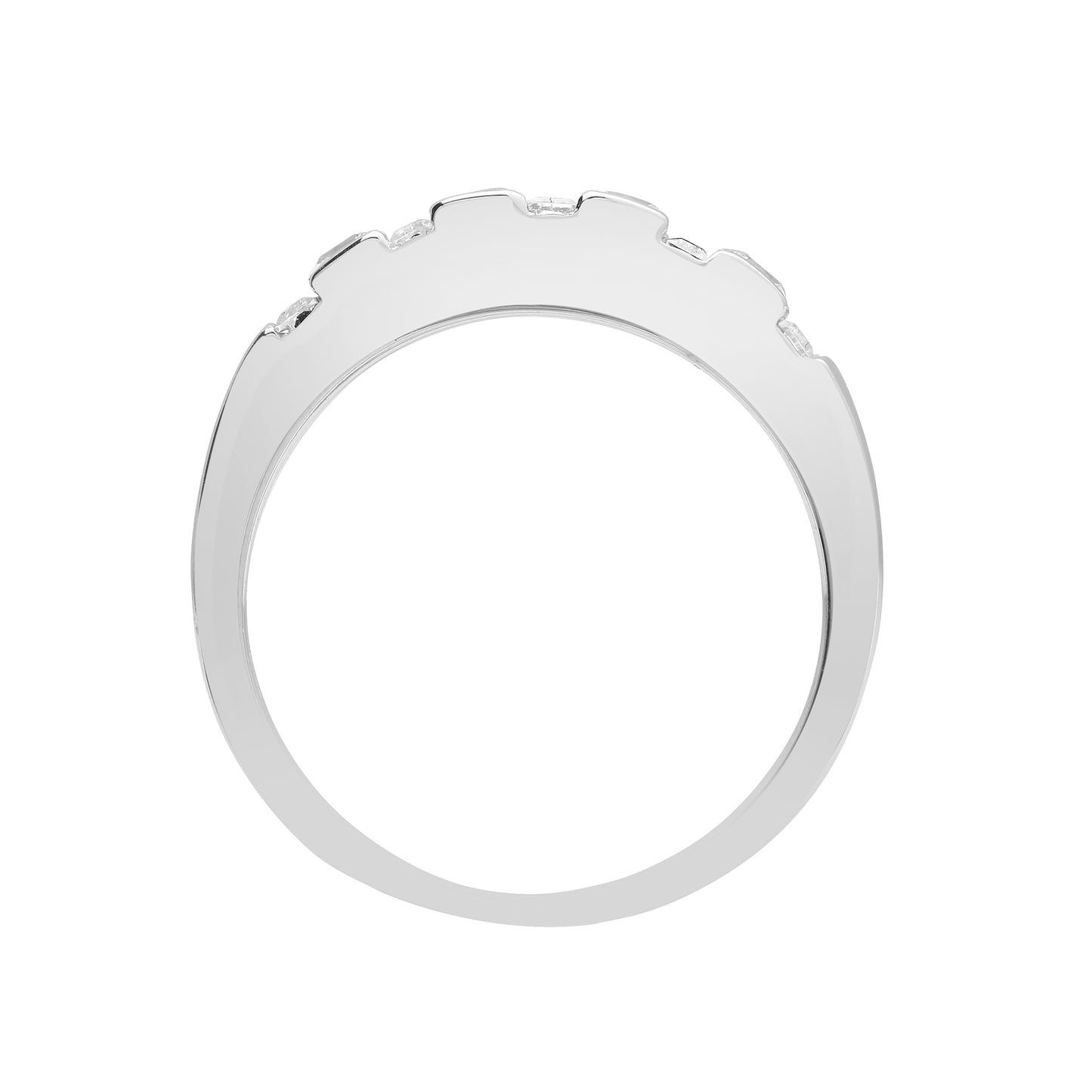 18ct White Gold  Diamond Alternating Bars Eternity Ring 3.5mm - 18R925