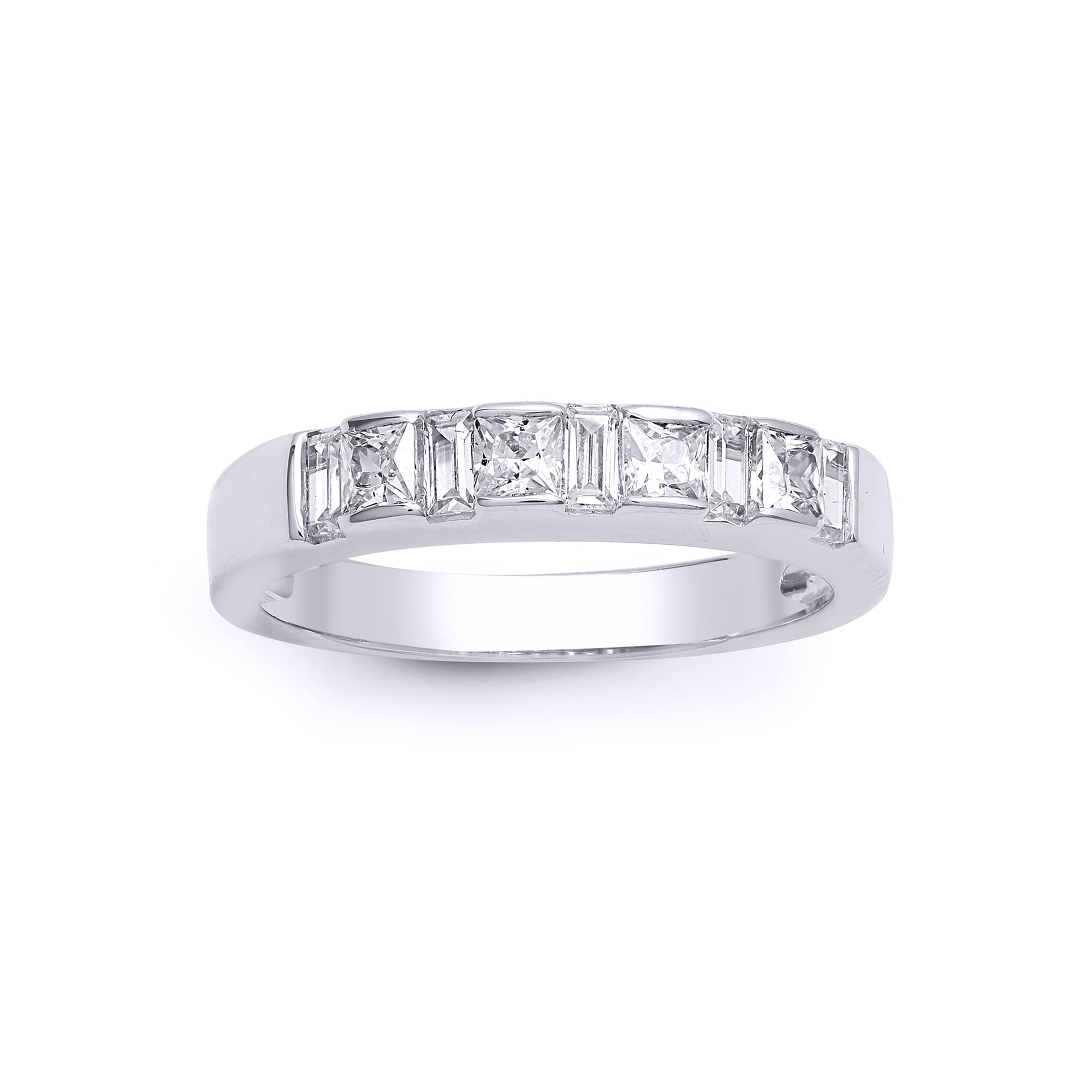 18ct White Gold  Diamond Alternating Bars Eternity Ring 3.5mm - 18R925