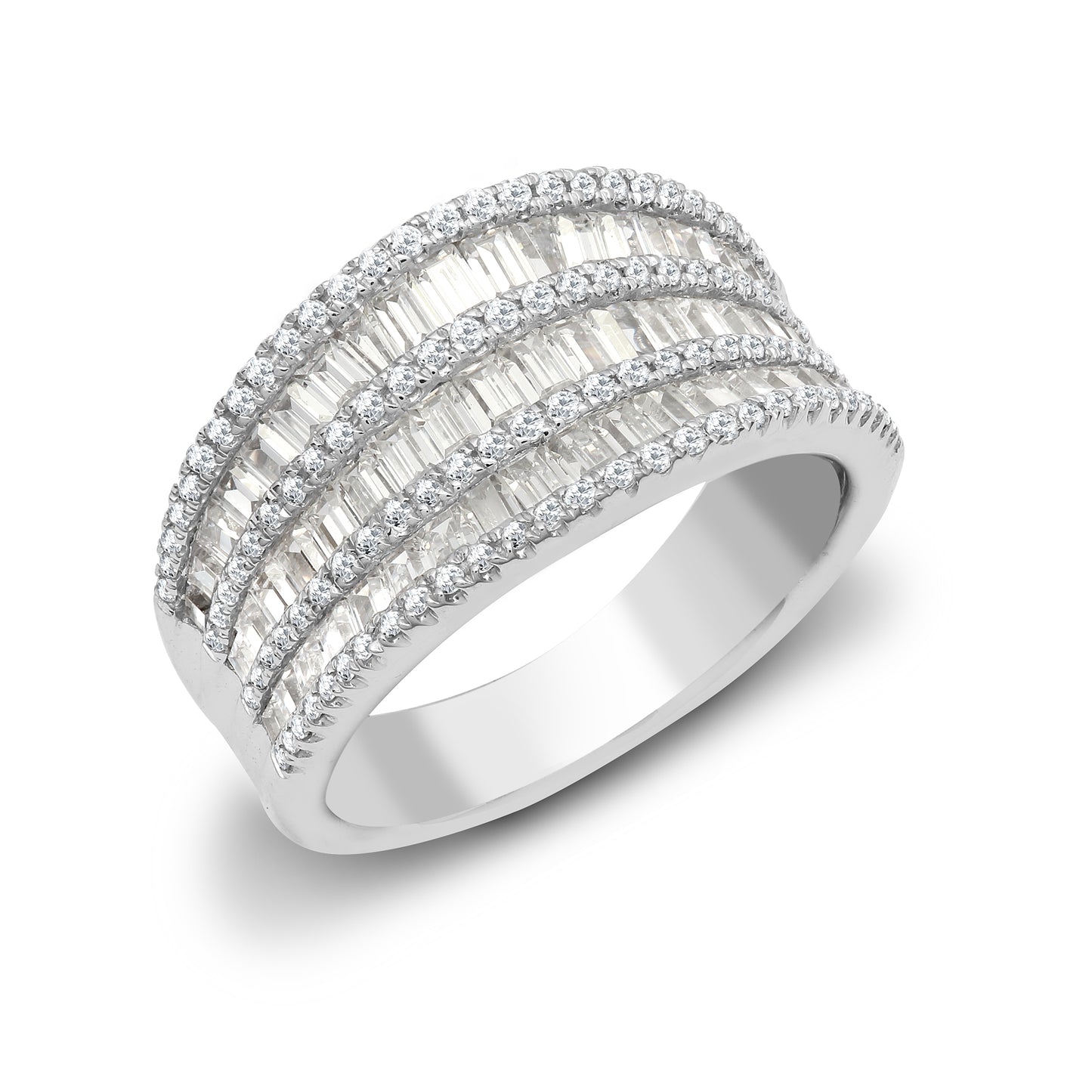 18ct White Gold  2.21ct Diamond Concave Colosseum Eternity Ring - 18R929