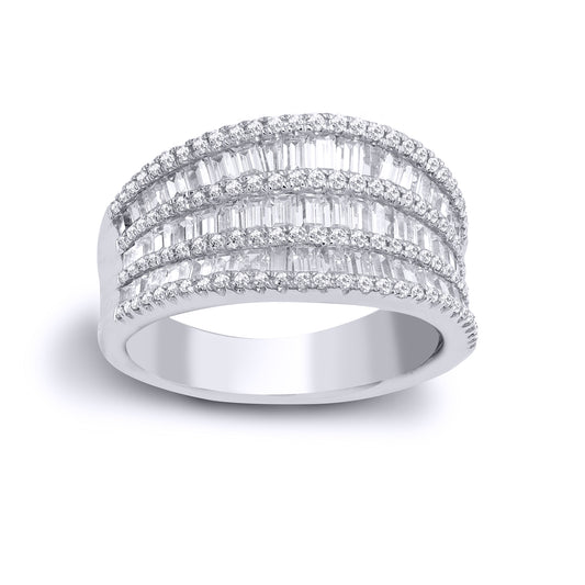 18ct White Gold  2.21ct Diamond Concave Colosseum Eternity Ring - 18R929