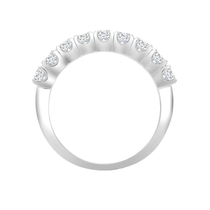 18ct White Gold  0.5ct Diamond 9 Stone Eternity Ring 2.5mm - 18R938-050