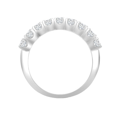 18ct White Gold  0.5ct Diamond 9 Stone Eternity Ring 2.5mm - 18R938-050