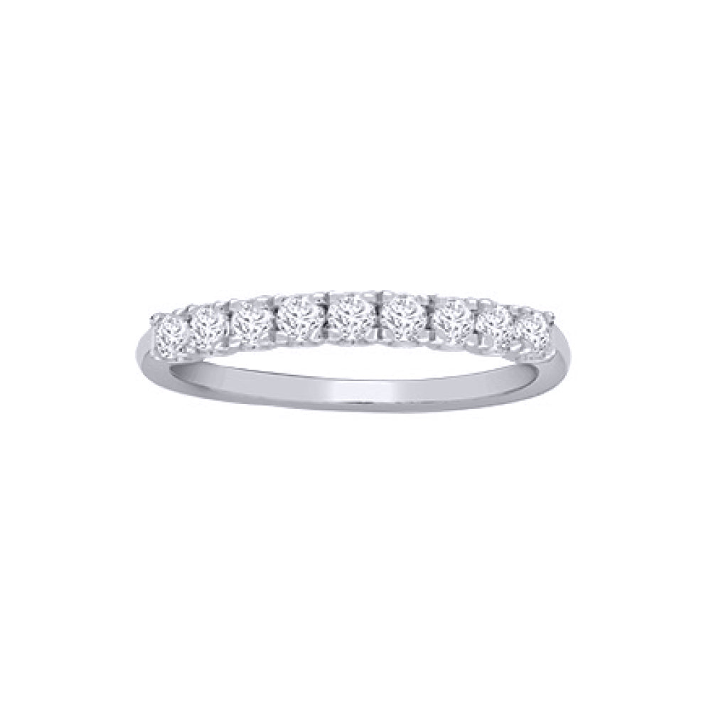 18ct White Gold  0.5ct Diamond 9 Stone Eternity Ring 2.5mm - 18R938-050