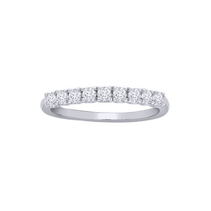 18ct White Gold  0.5ct Diamond 9 Stone Eternity Ring 2.5mm - 18R938-050