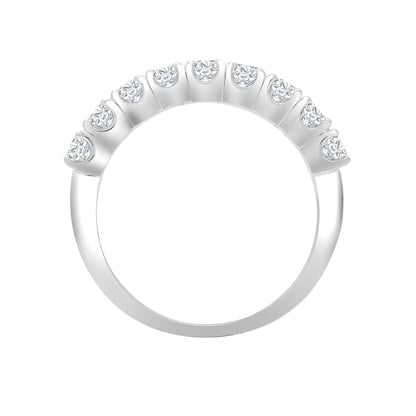 18ct White Gold  0.75ct Diamond 9 Stone Eternity Ring 3mm - 18R938-075