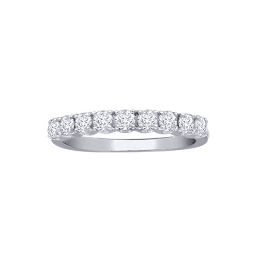 18ct White Gold  0.75ct Diamond 9 Stone Eternity Ring 3mm - 18R938-075