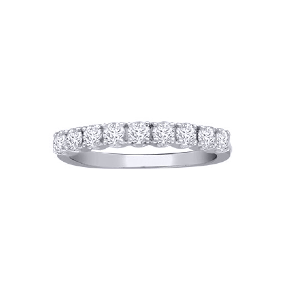 18ct White Gold  0.75ct Diamond 9 Stone Eternity Ring 3mm - 18R938-075