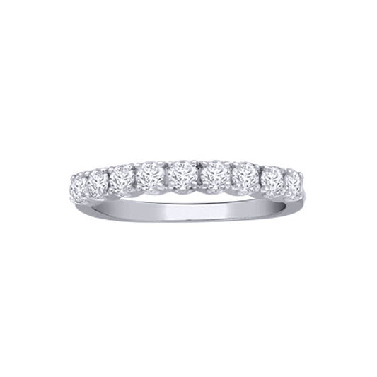 18ct White Gold  0.75ct Diamond 9 Stone Eternity Ring 3mm - 18R938-075