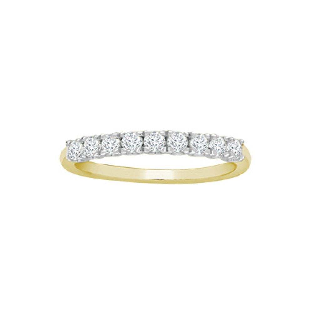 18ct Gold  0.5ct Diamond 9 Stone Eternity Ring 2.5mm - 18R941-050