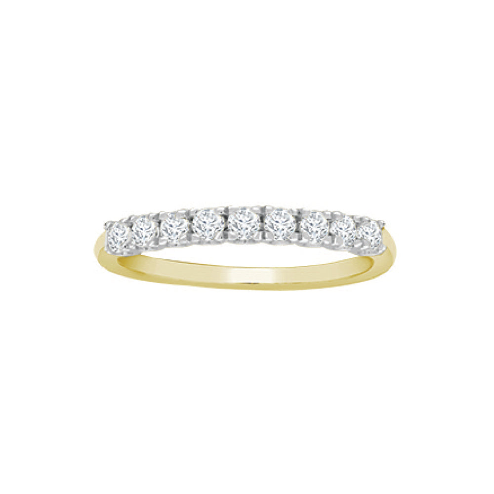 18ct Gold  0.5ct Diamond 9 Stone Eternity Ring 2.5mm - 18R941-050