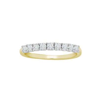 18ct Gold  0.5ct Diamond 9 Stone Eternity Ring 2.5mm - 18R941-050