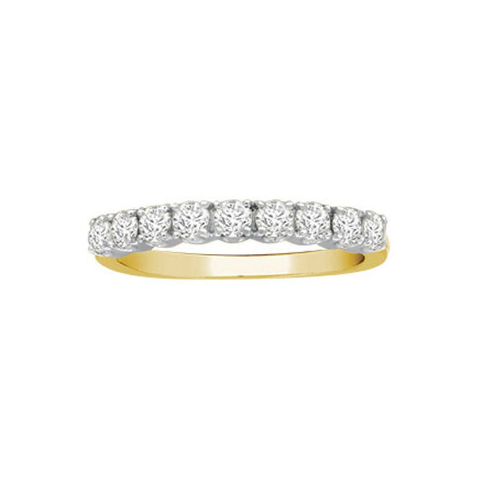 18ct Gold  0.75ct Diamond 9 Stone Eternity Ring 3mm - 18R941-075