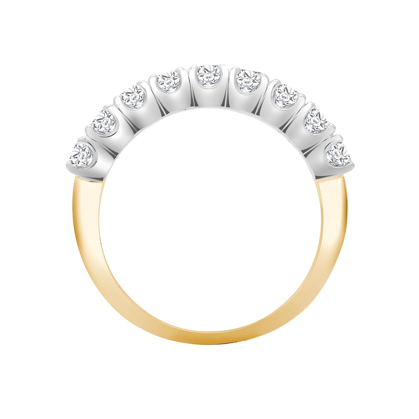 18ct Gold  1ct Diamond 9 Stone Eternity Ring 3mm - 18R941-100