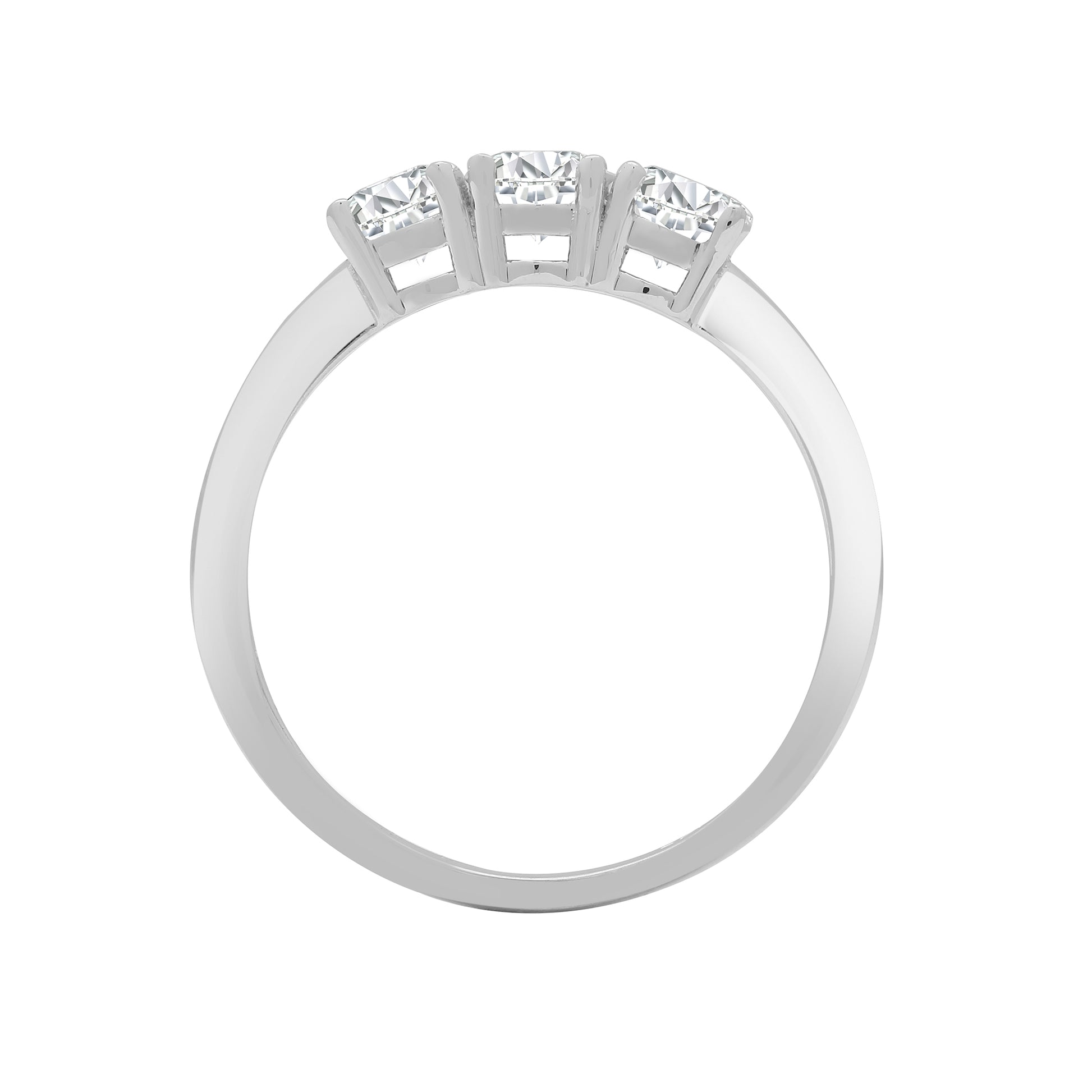 18ct White Gold  0.25ct Diamond 3 Stone Uniform Trilogy Ring 3.5mm - 18R945-025