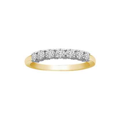 18ct 2 Colour Gold  0.5ct Diamond 7 Stone Eternity Ring 3mm - 18R946-050