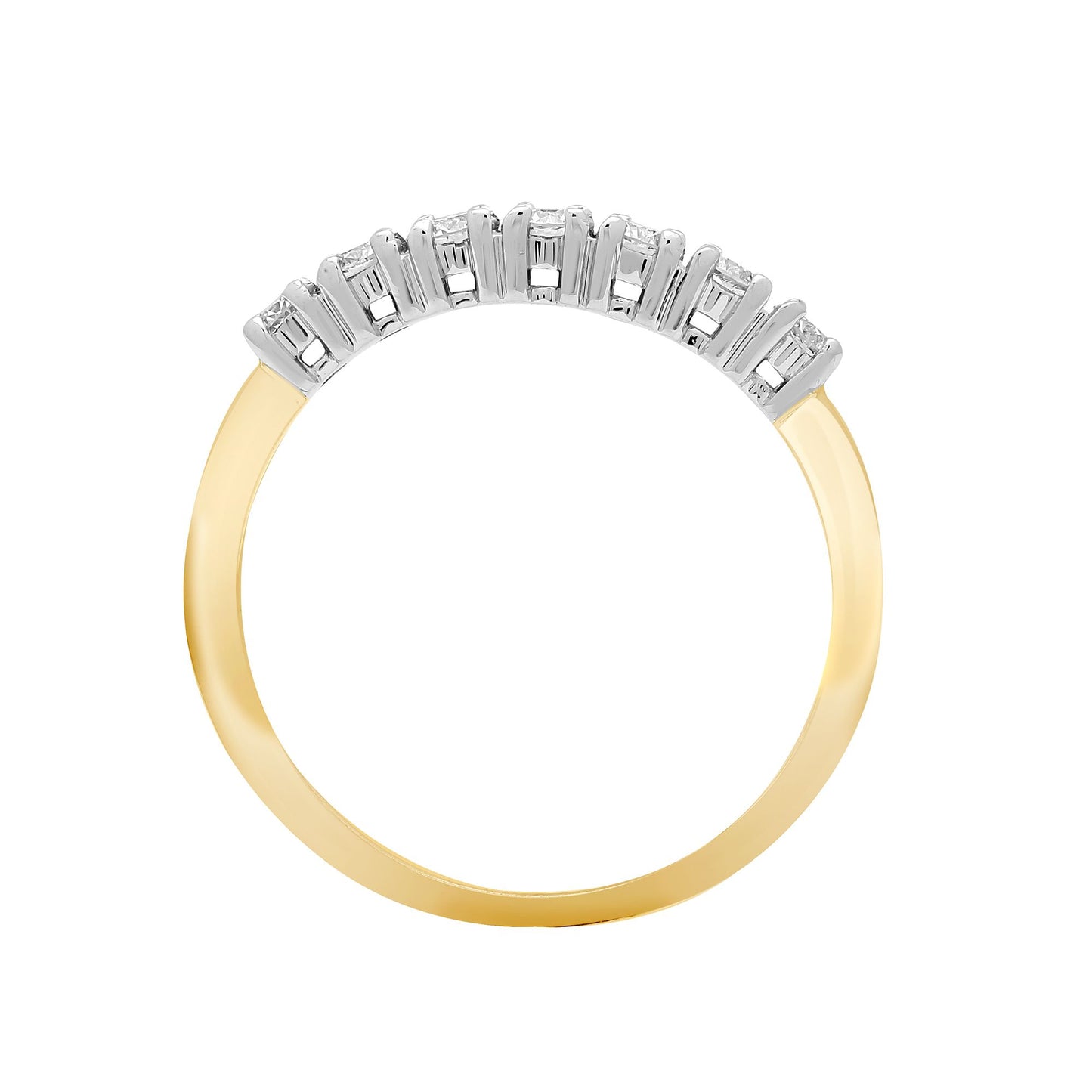 18ct 2 Colour Gold  0.75ct Diamond 7 Stone Eternity Ring 3mm - 18R946-075