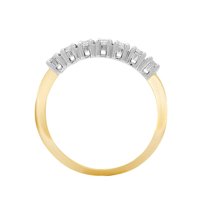 18ct 2 Colour Gold  0.75ct Diamond 7 Stone Eternity Ring 3mm - 18R946-075