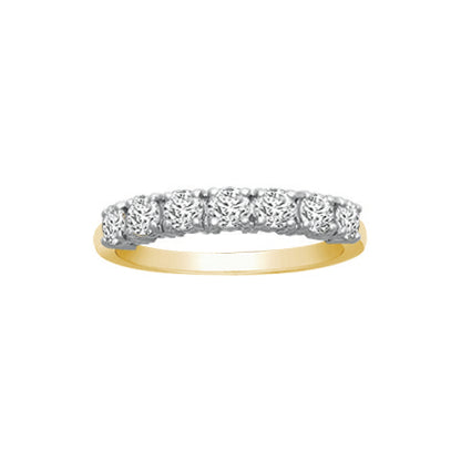 18ct 2 Colour Gold  0.75ct Diamond 7 Stone Eternity Ring 3mm - 18R946-075