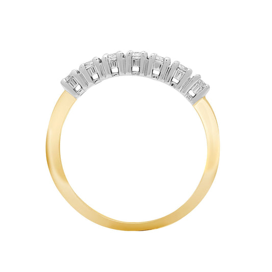 18ct 2 Colour Gold  1ct Diamond 7 Stone Eternity Ring 4mm - 18R946-100