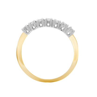 18ct 2 Colour Gold  1ct Diamond 7 Stone Eternity Ring 4mm - 18R946-100