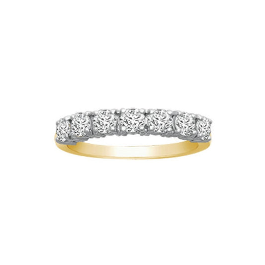 18ct 2 Colour Gold  1ct Diamond 7 Stone Eternity Ring 4mm - 18R946-100