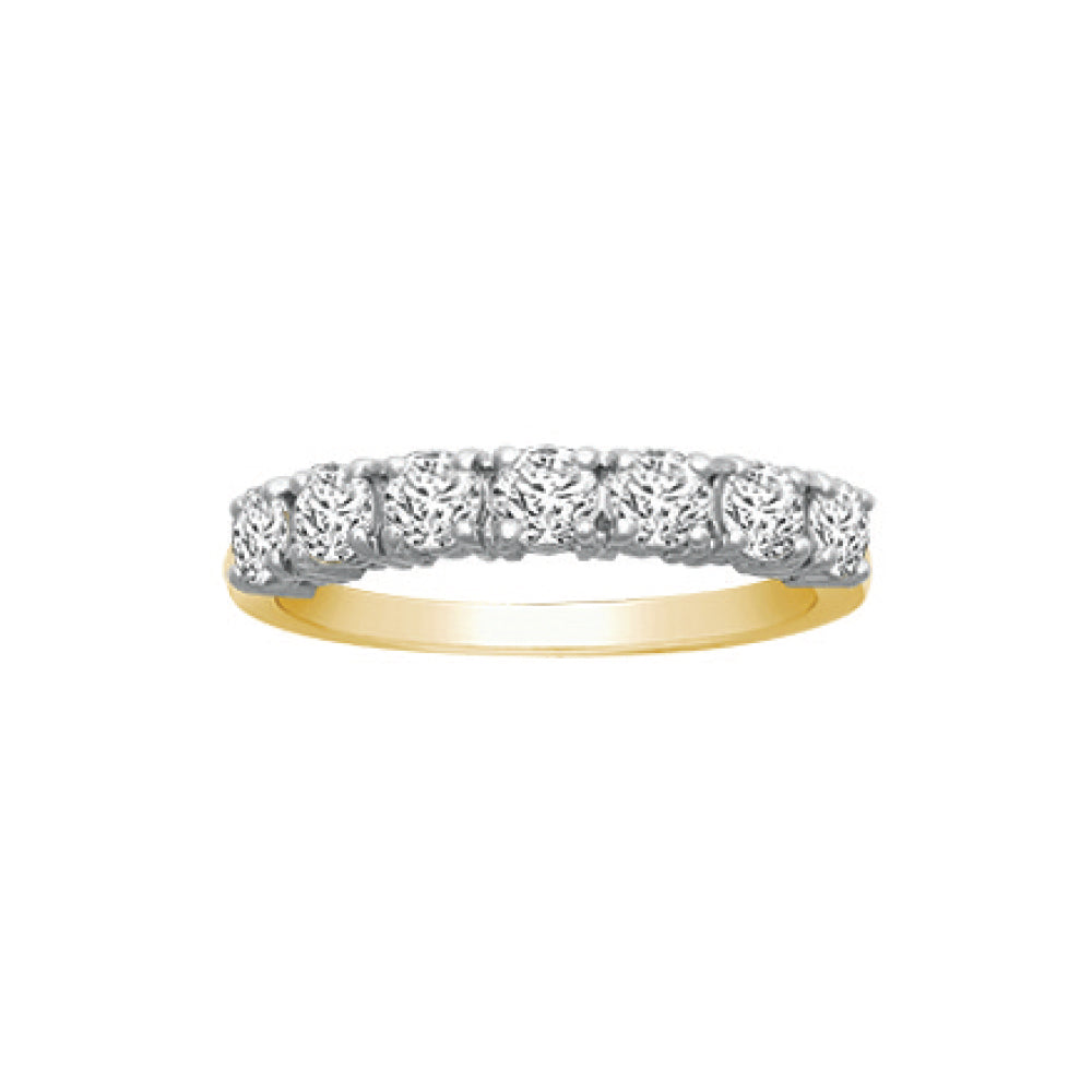 18ct 2 Colour Gold  1ct Diamond 7 Stone Eternity Ring 4mm - 18R946-100