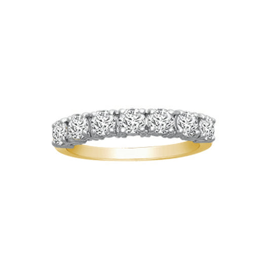 18ct 2 Colour Gold  1.25ct Diamond 7 Stone Eternity Ring 4mm - 18R946-125