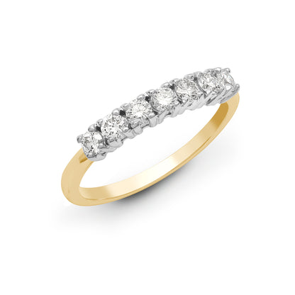 18ct 2 Colour Gold  1.5ct Diamond 7 Stone Eternity Ring 4mm - 18R946-150