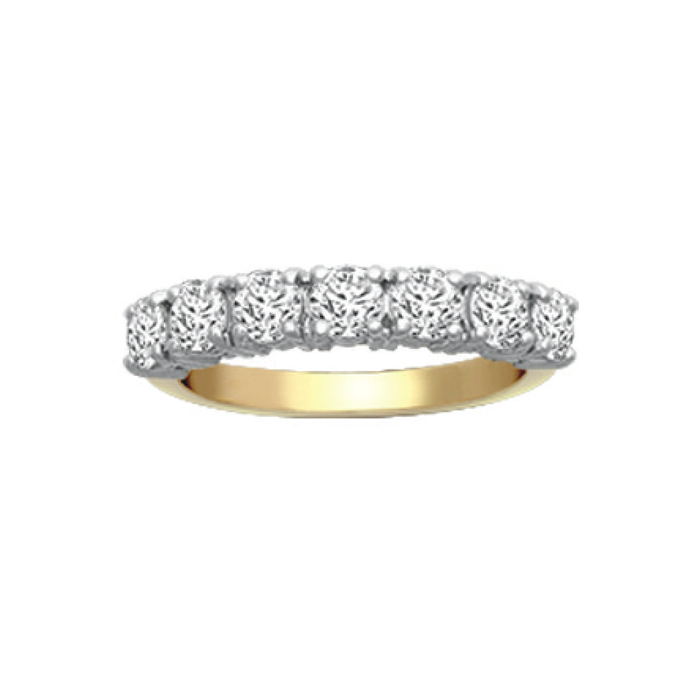 18ct 2 Colour Gold  1.5ct Diamond 7 Stone Eternity Ring 4mm - 18R946-150