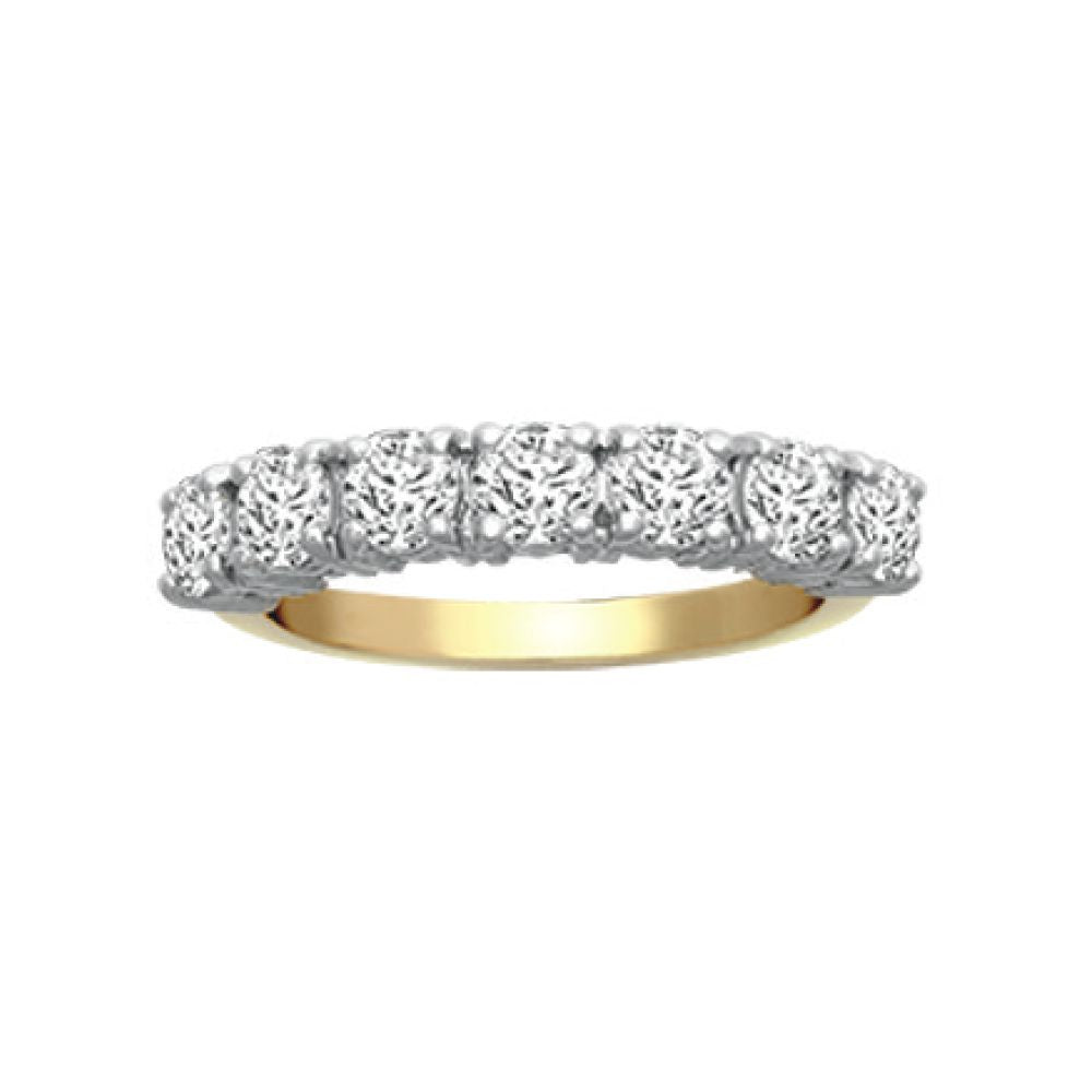 18ct 2 Colour Gold  2ct Diamond 7 Stone Eternity Ring 4mm - 18R946-200