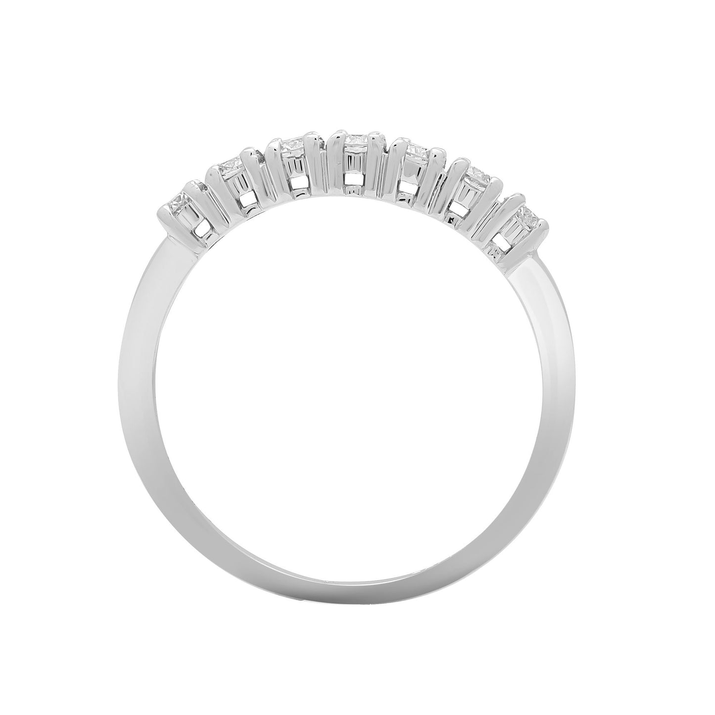 18ct White Gold  0.5ct Diamond 7 Stone Eternity Ring 3mm - 18R947-050