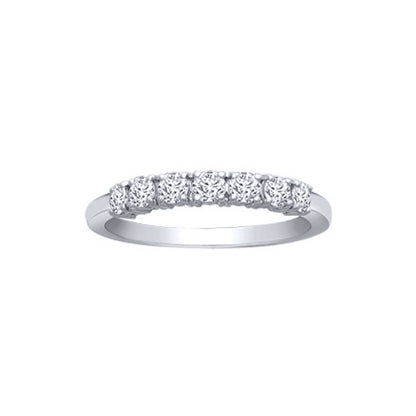 18ct White Gold  0.5ct Diamond 7 Stone Eternity Ring 3mm - 18R947-050