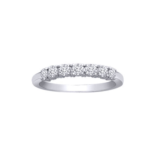 18ct White Gold  0.5ct Diamond 7 Stone Eternity Ring 3mm - 18R947-050