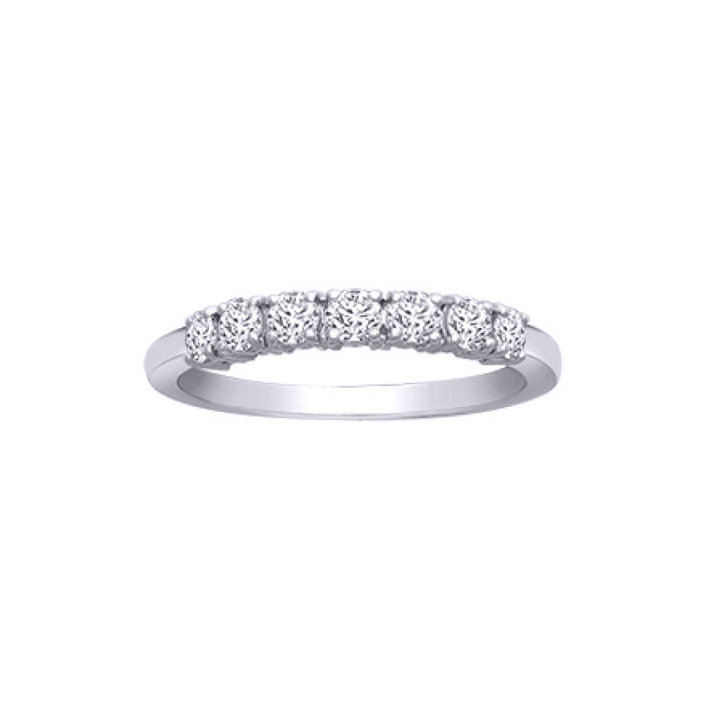 18ct White Gold  0.5ct Diamond 7 Stone Eternity Ring 3mm - 18R947-050