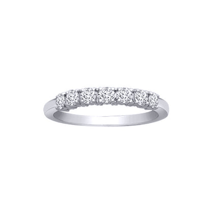 18ct White Gold  0.5ct Diamond 7 Stone Eternity Ring 3mm - 18R947-050